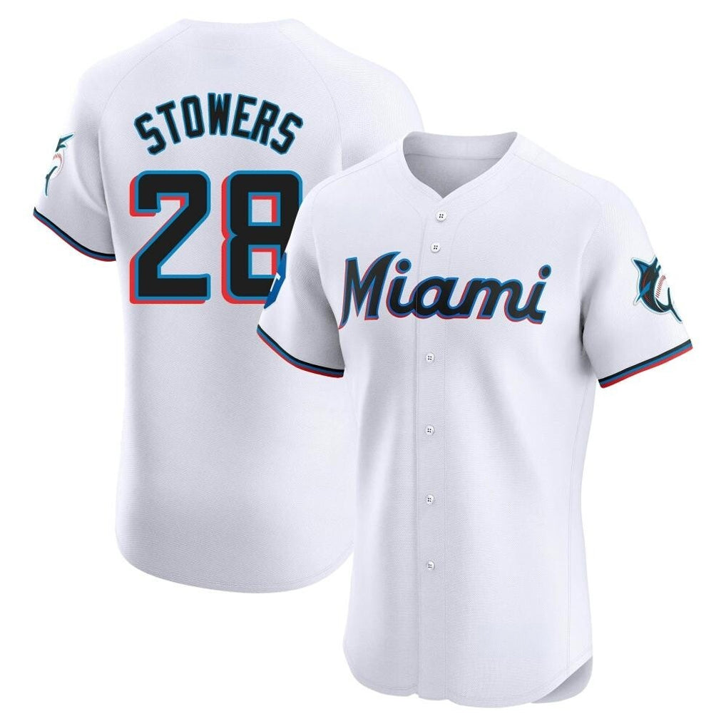 M.Marlins #28 Kyle Stowers Player White  Home Limited Elite Jdoa Stitched Jerseys