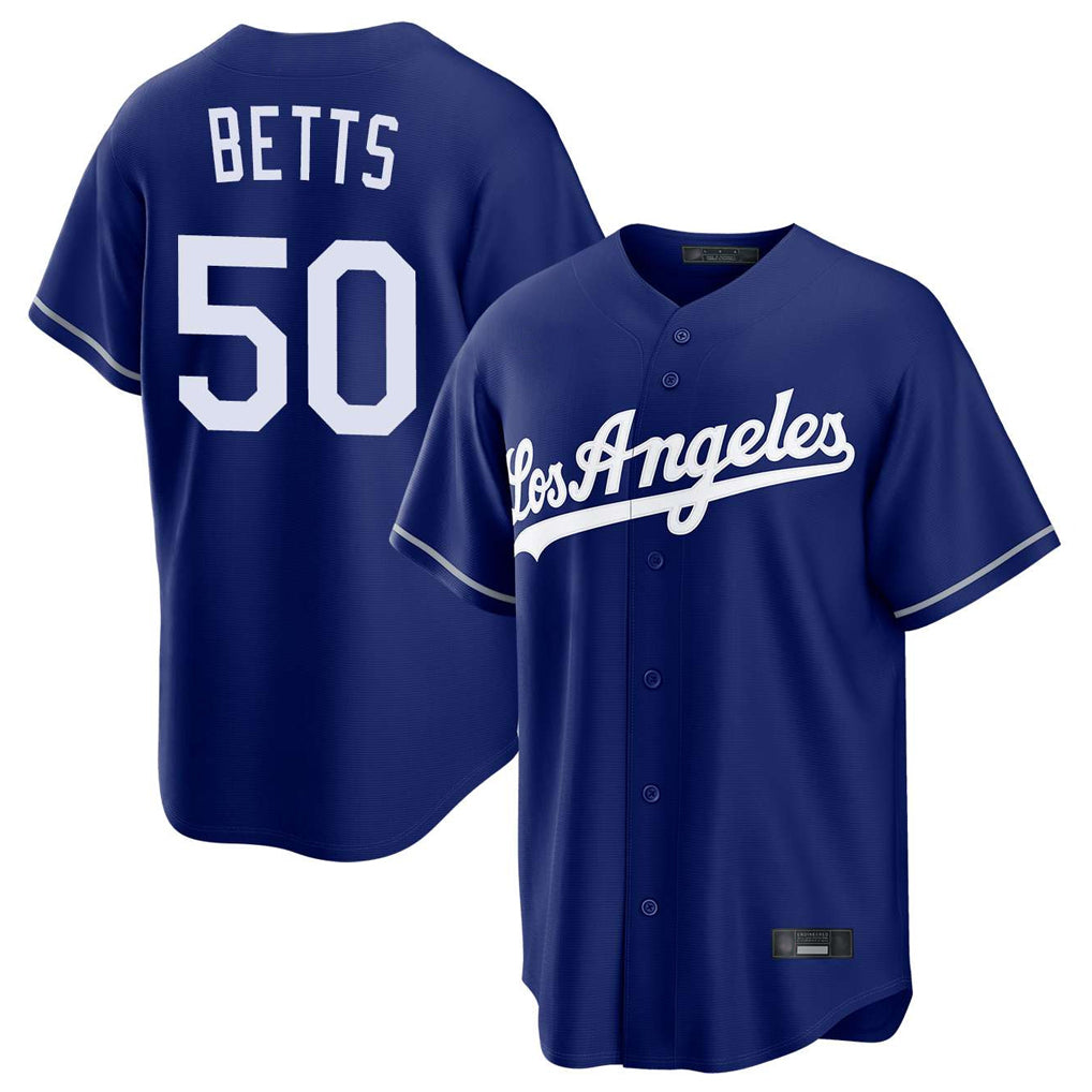 LA.Dodgers #50 Mookie Betts Player Royal Game Jdoa Stitched Jerseys