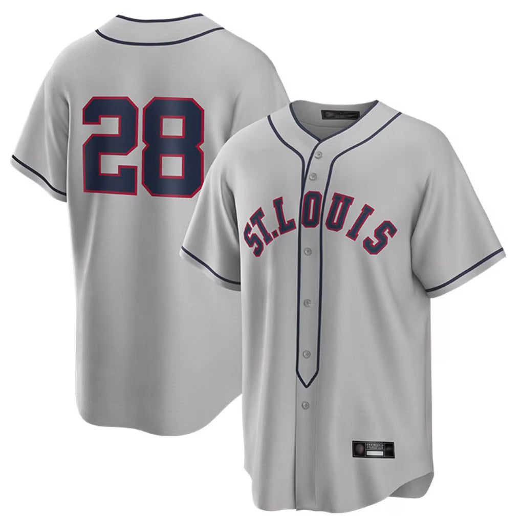St. Louis Cardinals #28 Nolan Arenado Player Gray Home Replica Jdoa Stitched Jerseys