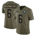 M.Dolphins #6 Malik Washington Player Olive 2025 Salute To Service Limited Game Jdoa Stitched Jerseys
