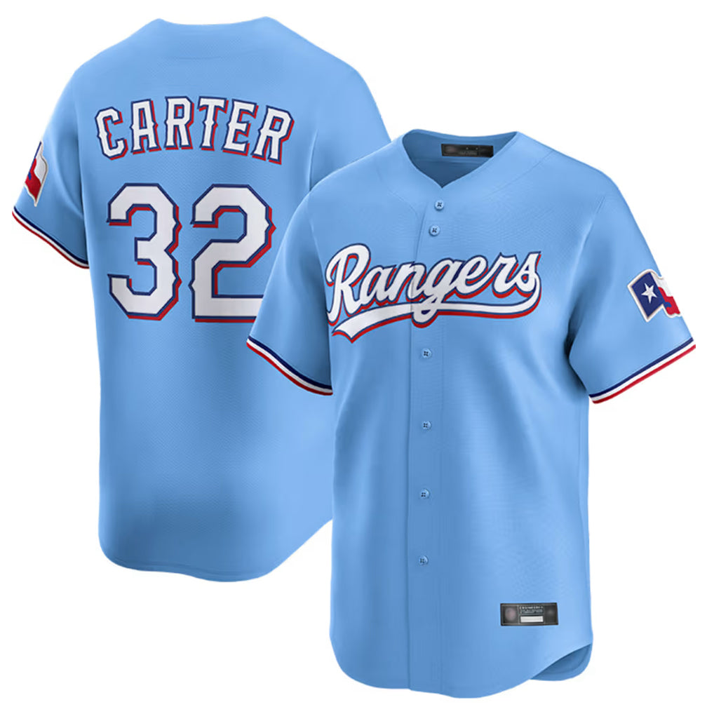T.Rangers #32 Evan Carter Player Light Blue Home Limited Jdoa Stitched Jerseys
