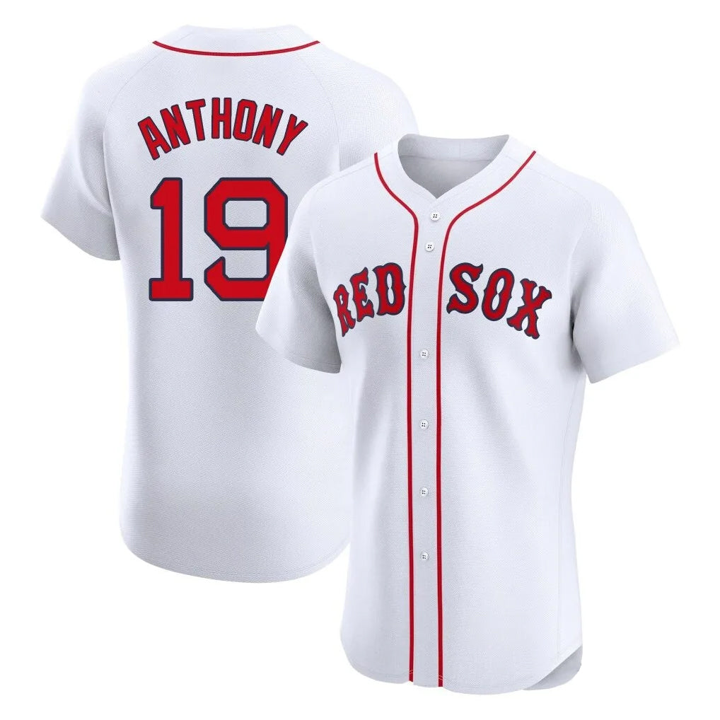 B.Red Sox #19 Roman Anthony Player White Limited Elite Home Game Jdoa Stitched Jerseys