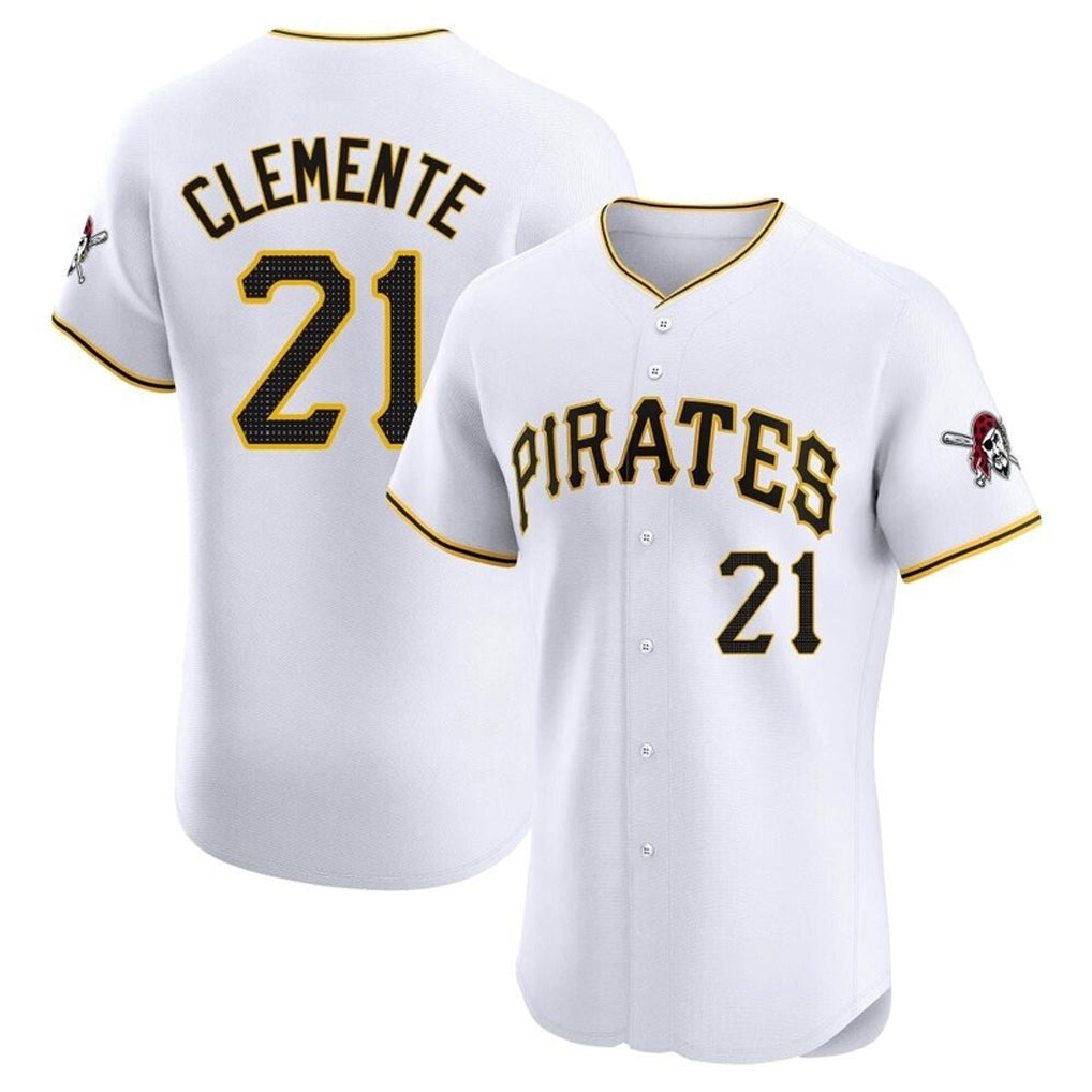 P.Pirates #21 Roberto Clemente Player White Home Limited Elite Jdoa Stitched Jerseys