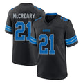 D.Lions #21 Roger McCreary Player Black Alternate Home Game Jdoa Stitched Jerseys