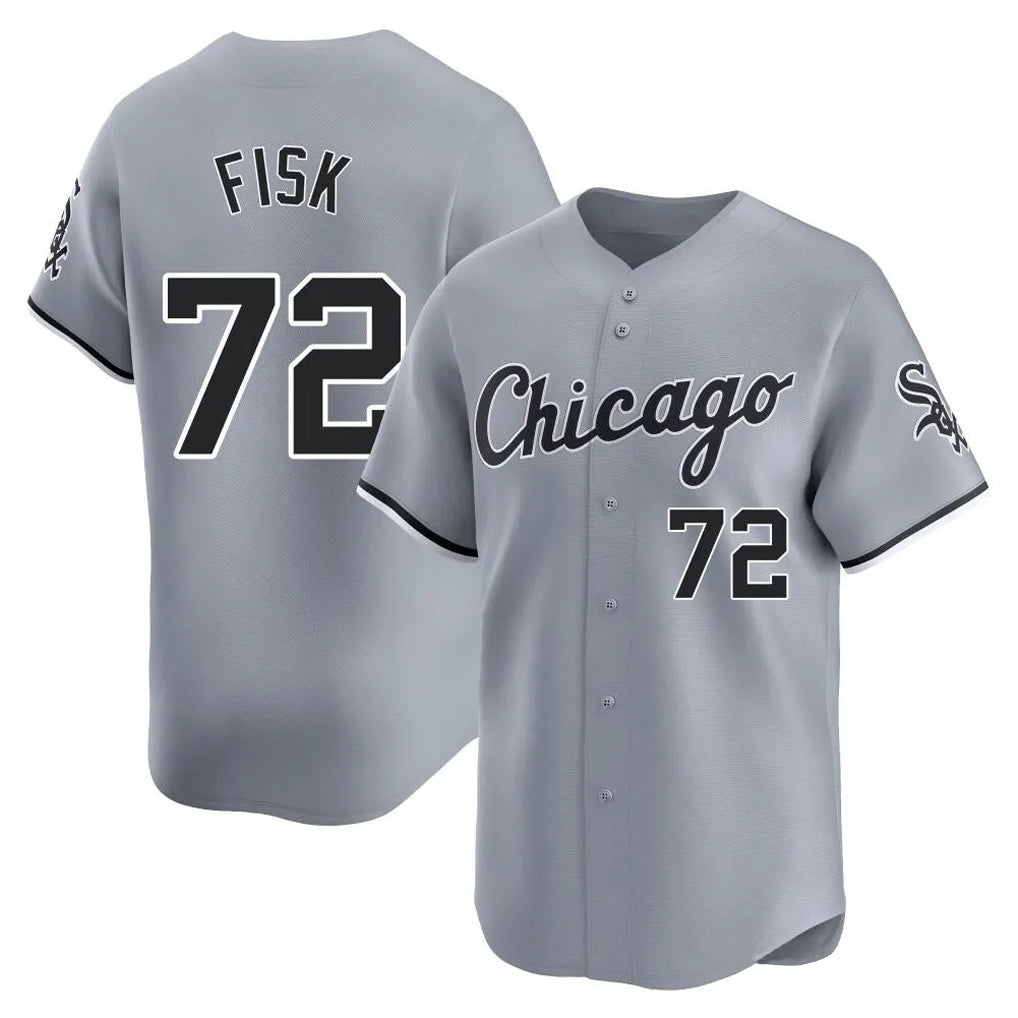 C.White Sox #72 Carlton Fisk Player Gray Road Limited Home Jdoa Stitched Jerseys