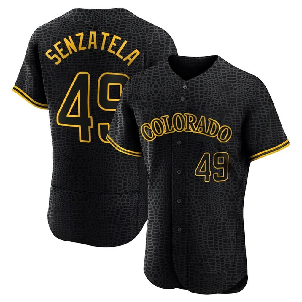 C.Rockies #49 Antonio Senzatela Player Black Snake Skin City Limited Elite Home Jdoa Stitched Jerseys