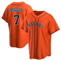 H.Astros #7 Craig Biggio Player Orange Home Game Jdoa Stitched Jerseys