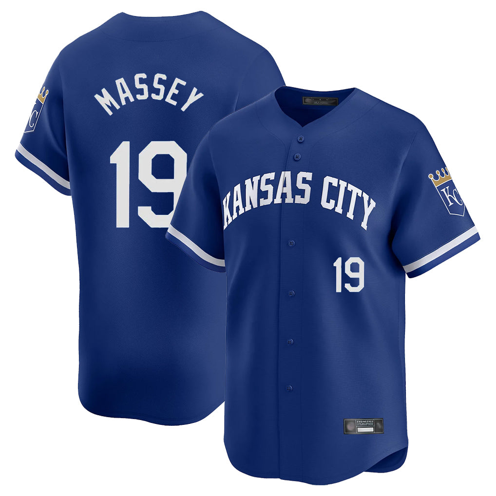 KC.Royals #19 Michael Massey Player Royal Limited Home Jdoa Stitched Jerseys