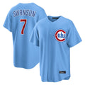 C.Cubs #7 Dansby Swanson Player Light Blue Home Game Jdoa Stitched Jerseys