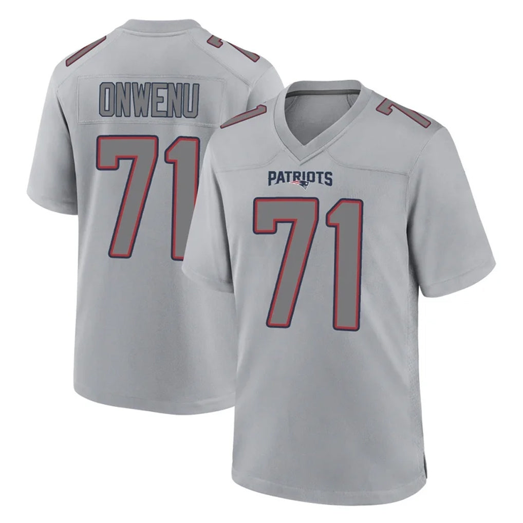 NE.Patriots #71 Mike Onwenu Player Gray Fashion Limited Home Game Jdoa Stitched Jerseys