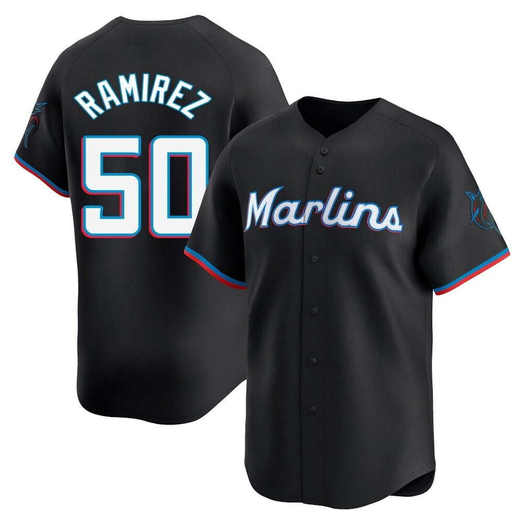 M.Marlins #50 Agustin Ramirez Player Black  Home Limited Jdoa Stitched Jerseys