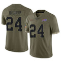 B.Bills #24 Cole Bishop Player Olive Salute To Service Game Jdoa Stitched Jerseys