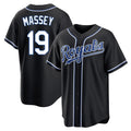 KC.Royals #19 Michael Massey Player Black Carbon Fashion Home Game Jdoa Stitched Jerseys