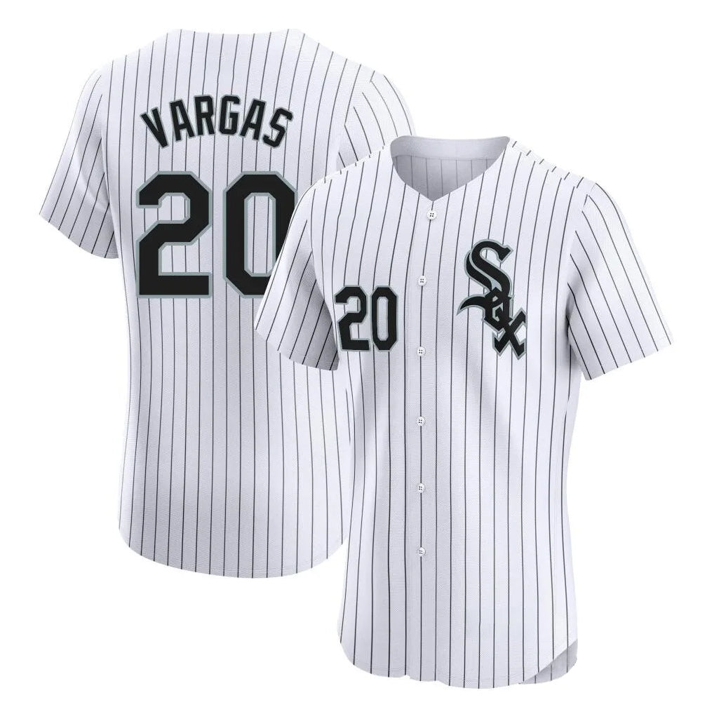 C.White Sox #20 Miguel Vargas Player White Stripe Limited Elite Home Jdoa Stitched Jerseys