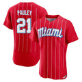 M.Marlins #21 Graham Pauley Player Red City Connect Home Limited Elite Jdoa Stitched Jerseys