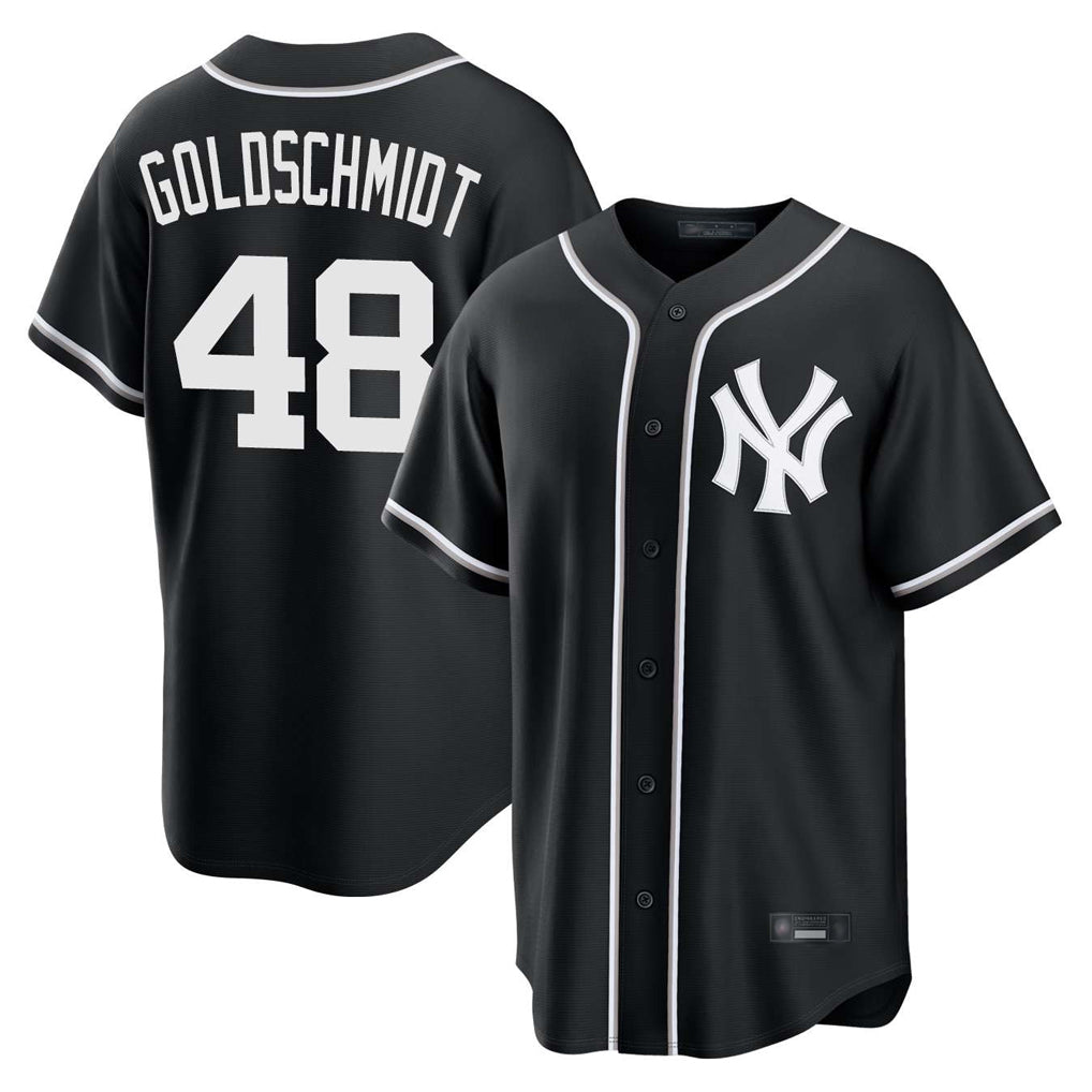 NY.Yankees #48 Paul Goldschmidt Player Black Out Game Home Jdoa Stitched Jerseys