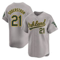 Athletics #21 Tyler Soderstrom Player Gray Road Limited Home Game Jdoa Stitched Jerseys
