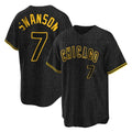 C.Cubs #7 Dansby Swanson Player Black Snake Skin City Game Jdoa Stitched Jerseys