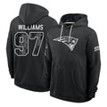 NE.Patriots #97 Milton Williams Player 2026 Black Logo Pullover Hoodies Limited Game Jdoa Stitched Jerseys