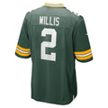 Jdoa GB.Packers #2 Malik Willis Green Game Jersey
