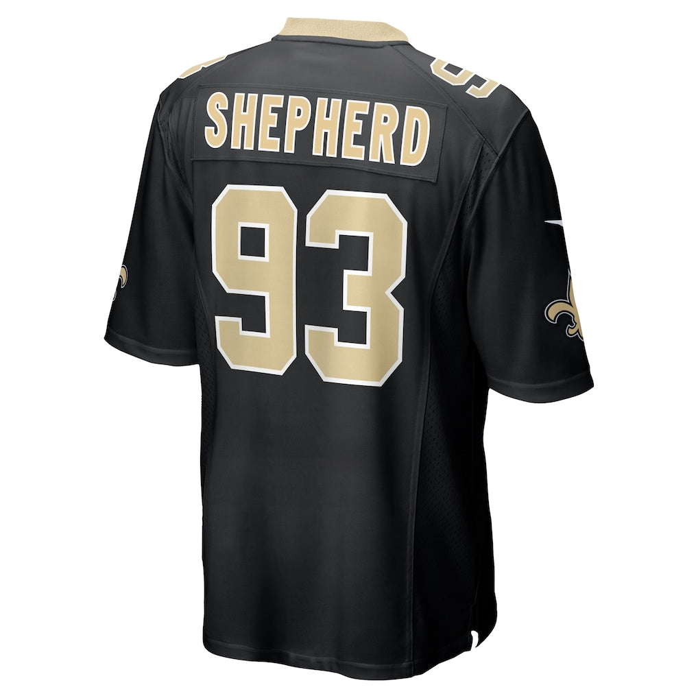 Jdoa NO.Saints #93 Nathan Shepherd Black Game Jersey