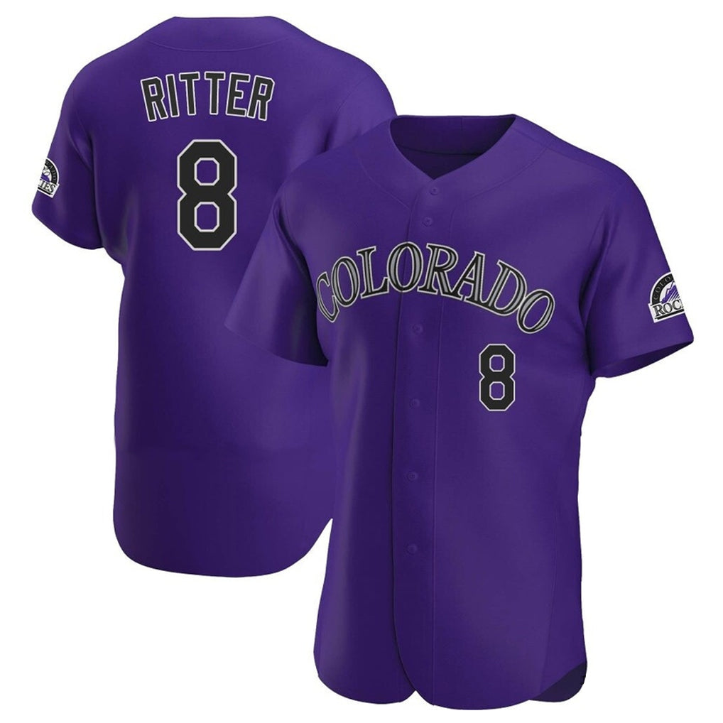 C.Rockies #8 Ryan Ritter Player Purple Limited Elite Home Jdoa Stitched Jerseys