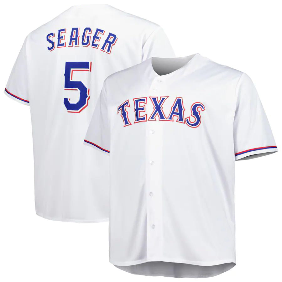 T.Rangers #5 Corey Seager Player White Big & Tall Replica Jdoa Stitched Jerseys