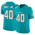 M.Dolphins #40 Willie Gay Jr. Player Aqua Limited Vapor F.U.S.E. Home Game Jdoa Stitched Jerseys