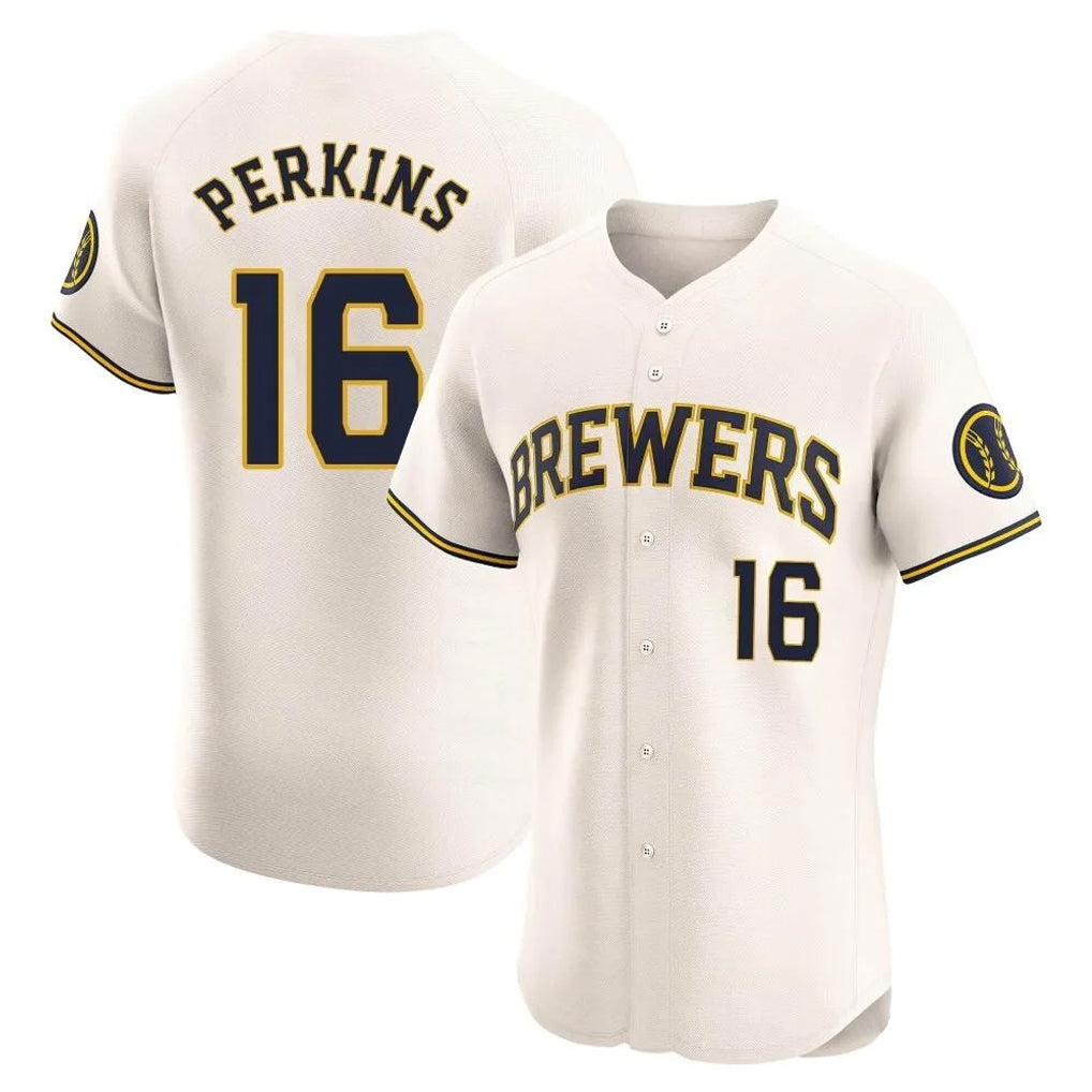 M.Brewers #16 Blake Perkins Player Cream Home Limited Elite Jdoa Stitched Jerseys