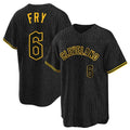 C.Guardians #6 David Fry Player Black Snake Skin City Home Game Jdoa Stitched Jerseys