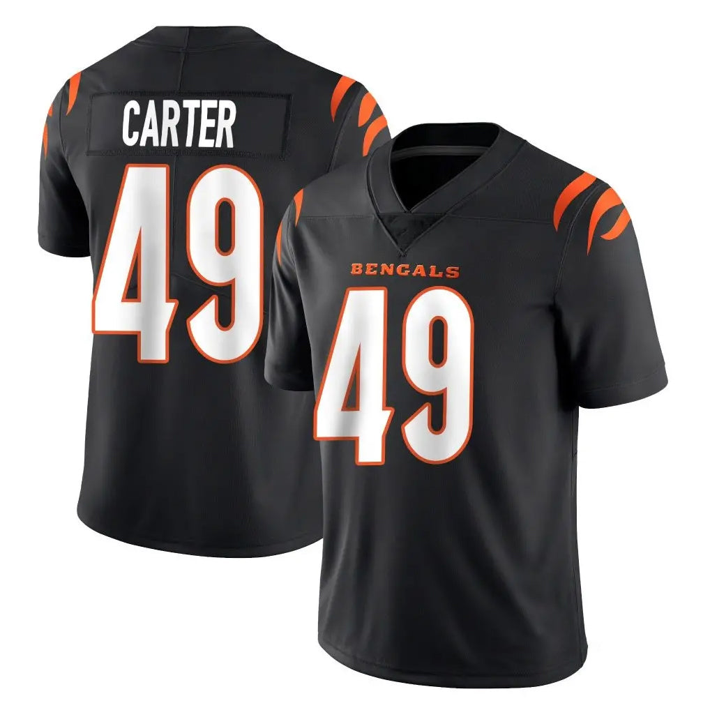 C.Bengals #49 Barrett Carter Player Black Vapor Untouchable Limited Home Game Jdoa Stitched Jerseys