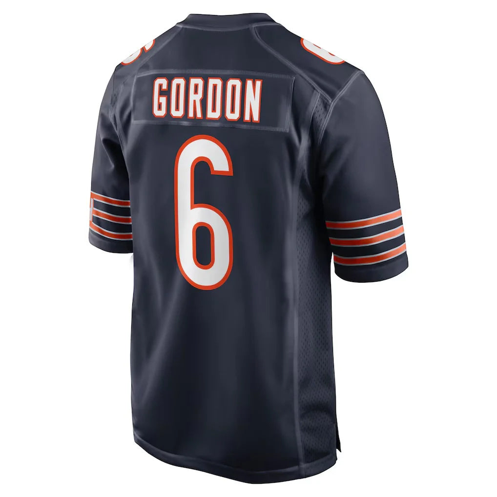 C.Bears #6 Kyler Gordon Player Navy Home Game Jdoa Stitched Jerseys