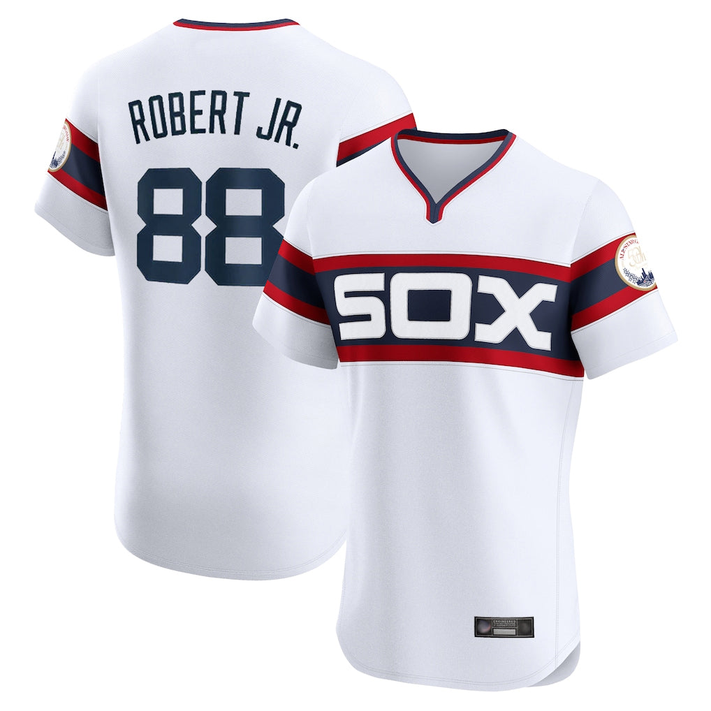 C.White Sox #88 Luis Robert Jr Player White T-shirt Limited Elite Home Jdoa Stitched Jerseys