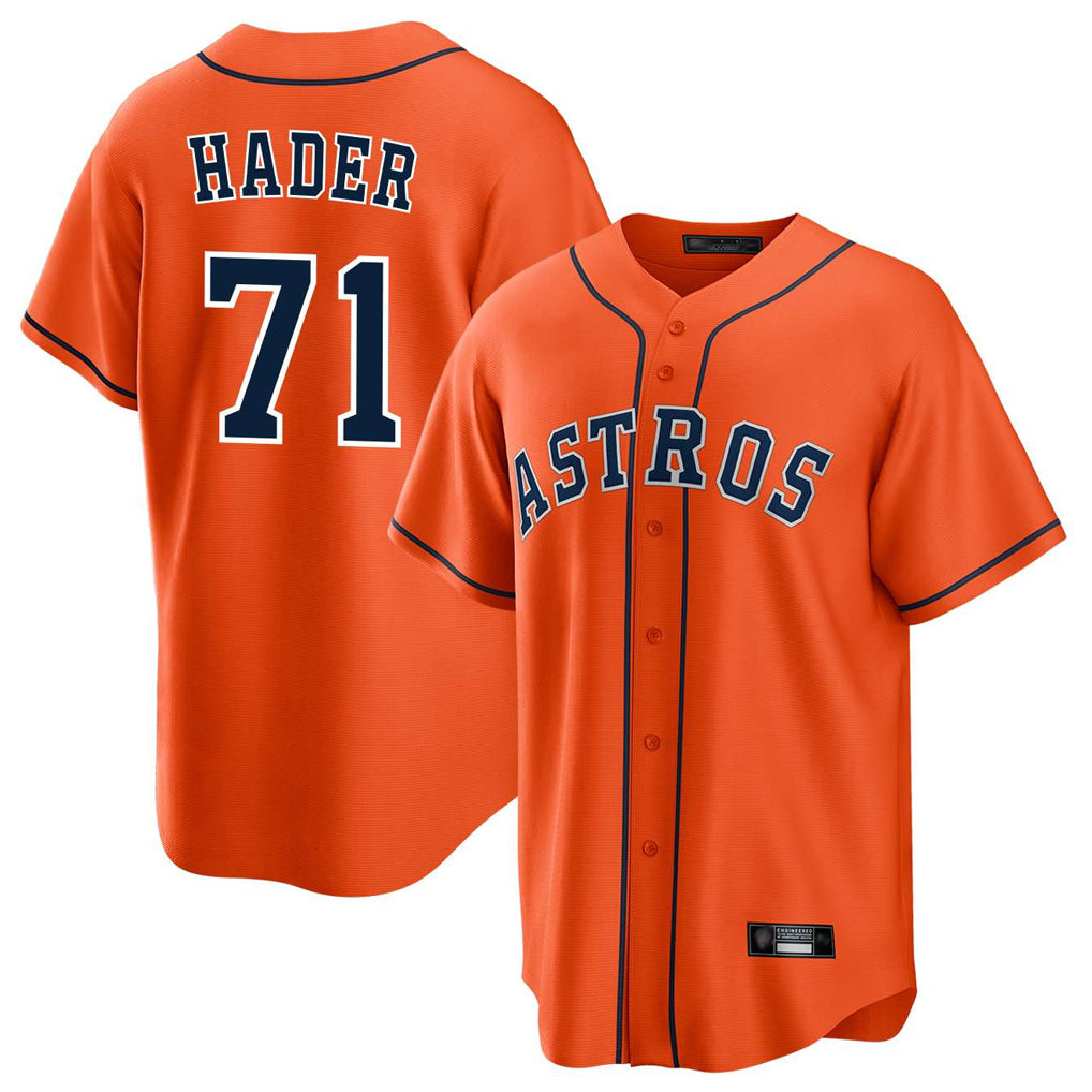 H.Astros #71 Josh Hader Player Orange Home Game Jdoa Stitched Jerseys