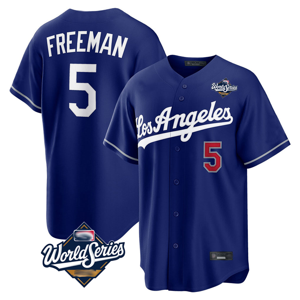 LA.Dodgers #5 Freddie Freeman Player Royal World Series Game Home Jdoa Stitched Jerseys
