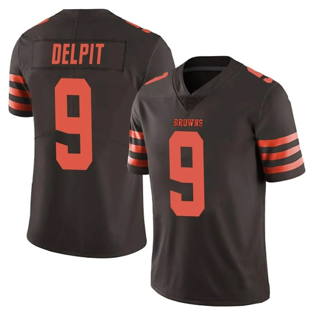 C.Browns #9 Grant Delpit Player Browns Color Rush Limited Home Game Jdoa Stitched Jerseys