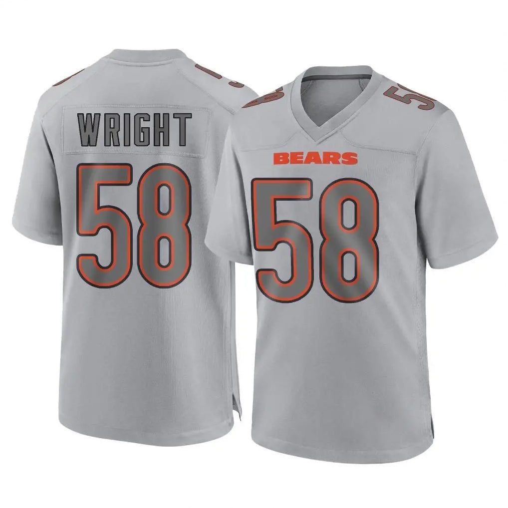 C.Bears #58 Darnell Wright Player Gray Atmosphere Fashion Game Jdoa Stitched Jerseys
