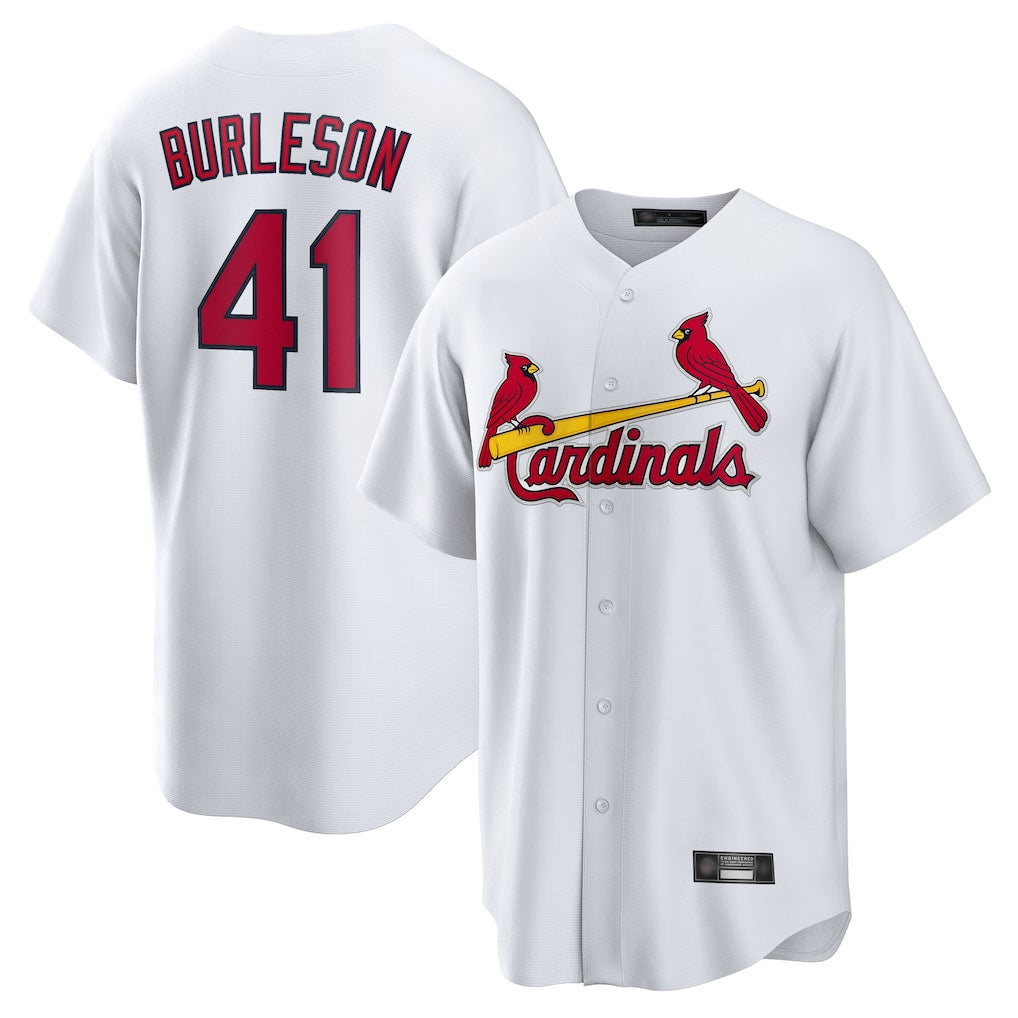 St. Louis Cardinals #41 Alec Burlesona Player White Home Game Jdoa Stitched Jerseys