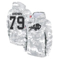 B.Bills #79 Spencer Brown Player Arctic Camo Salute to Service Hoodies Jdoa Stitched Jerseys