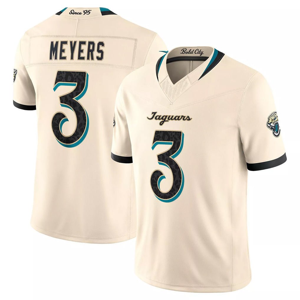 J.Jaguars #3 Jakobi Meyers Player Natural Limited 2026 Rivalries Collection Game Jdoa Stitched Jerseys