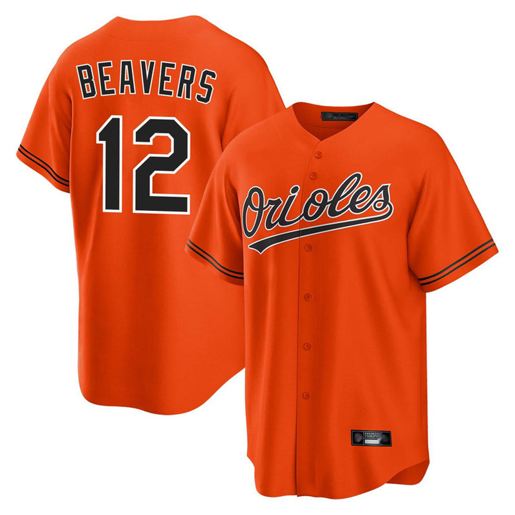 B.Orioles #12 Dylan Beavers Player Orange Home Game Jdoa Stitched Jerseys