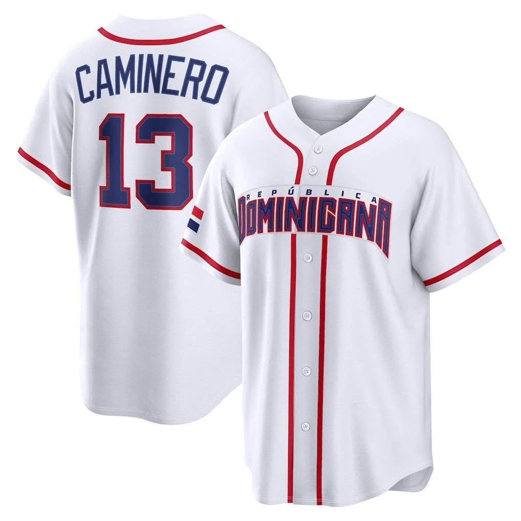 T.Bay Rays #13 Junior Caminero Player White 2026 World Classic Limited Jdoa Stitched Jerseys