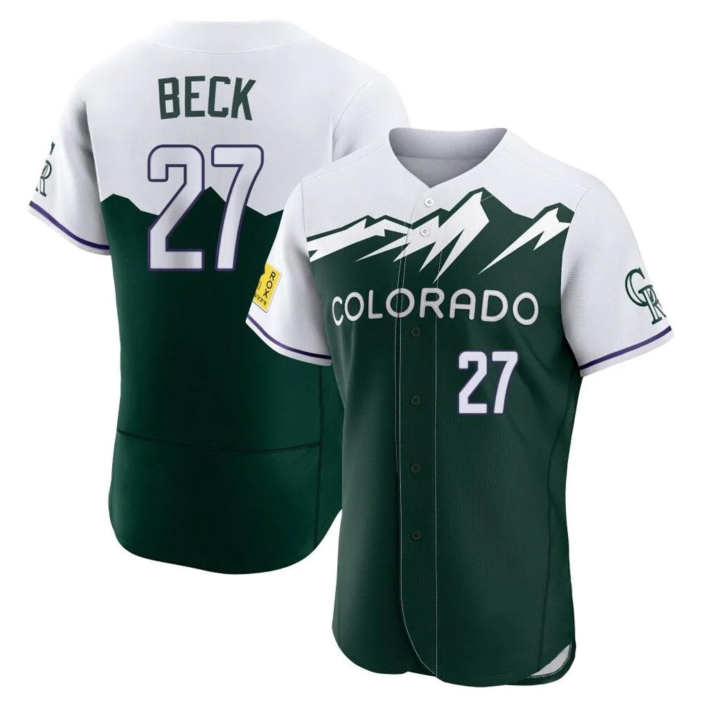 C.Rockies #27 Jordan Beck Player Green City Connect Limited Elite Home Jdoa Stitched Jerseys