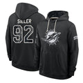 M.Dolphins #92 Zach Sieler Player 2026 Black Logo Pullover Hoodies Limited Game Jdoa Stitched Jerseys