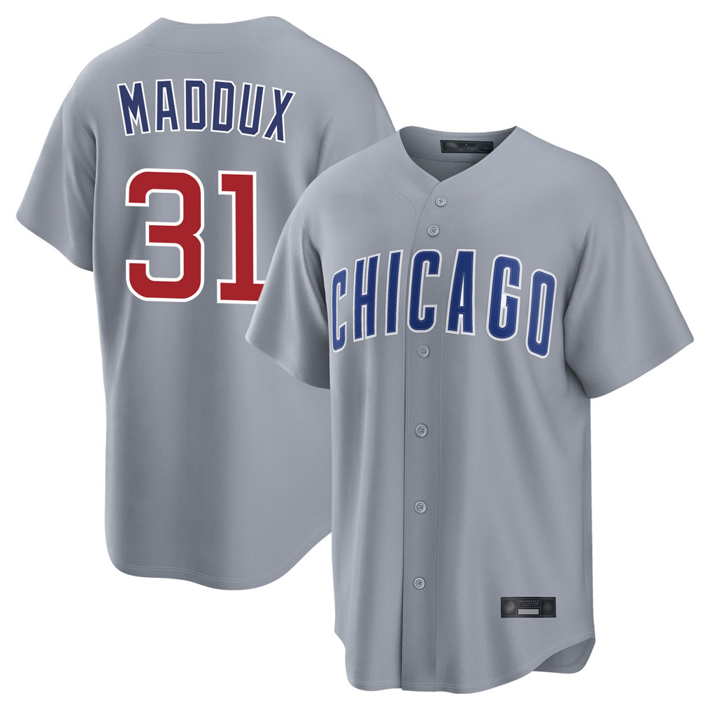 C.Cubs #31 Greg Maddux Player Gray Home Game Jdoa Stitched Jerseys