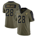 A.Cardinals #28 Andrew Wingard Player Olive Salute To Service Limited Game Jdoa Stitched Jerseys
