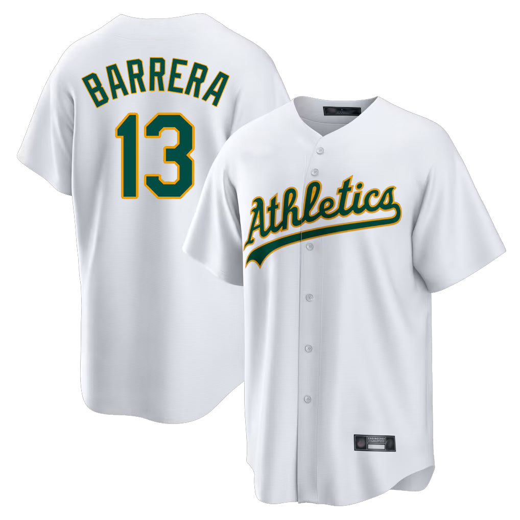 Athletics #13 Luis Barrera Player White Home Game Jdoa Stitched Jerseys