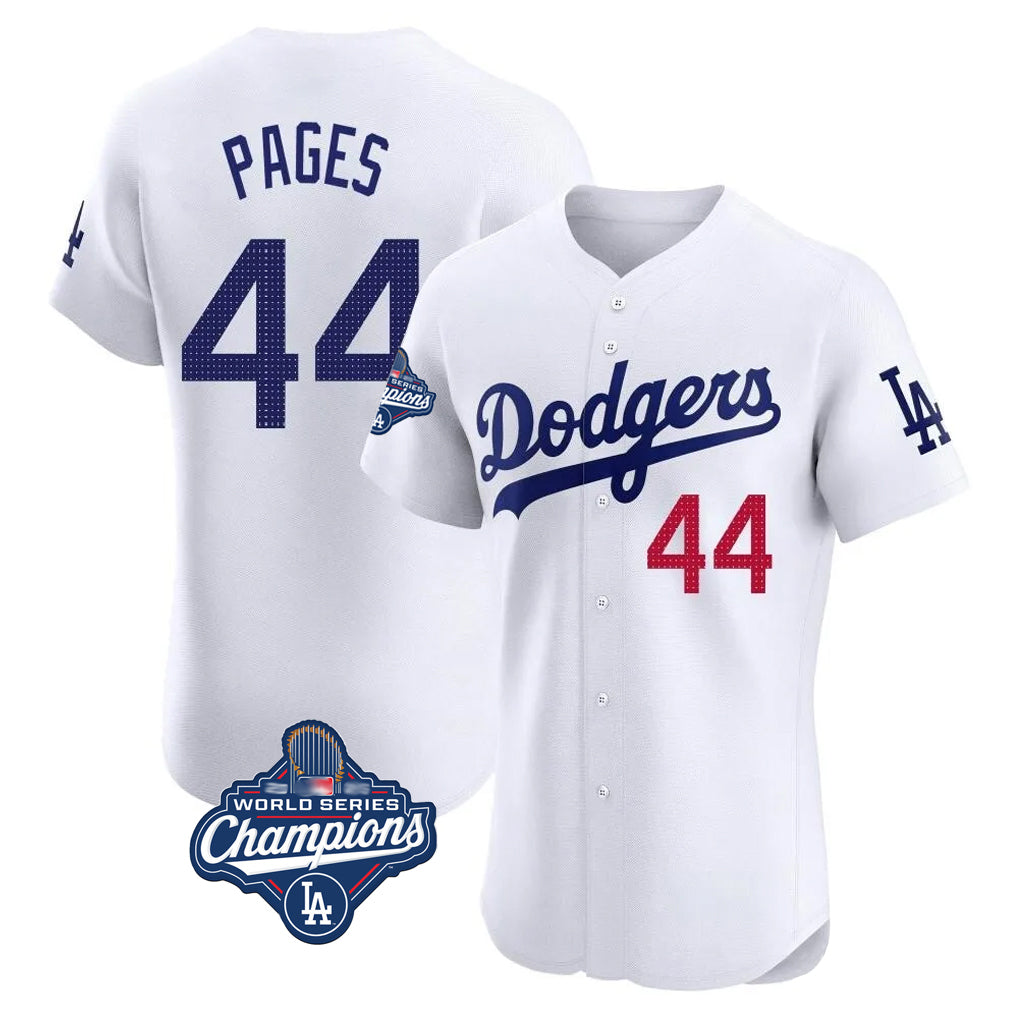LA.Dodgers #44 Andy Pages Player White World Series Meet Limited Elite Home Jdoa Stitched Jerseys