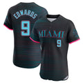 M.Marlins #9 Xavier Edwards Player Black City Connect Home Limited Elite Jdoa Stitched Jerseys