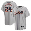 D.Tigers #24 Miguel Cabrera Player Gray Home Game Jdoa Stitched Jerseys